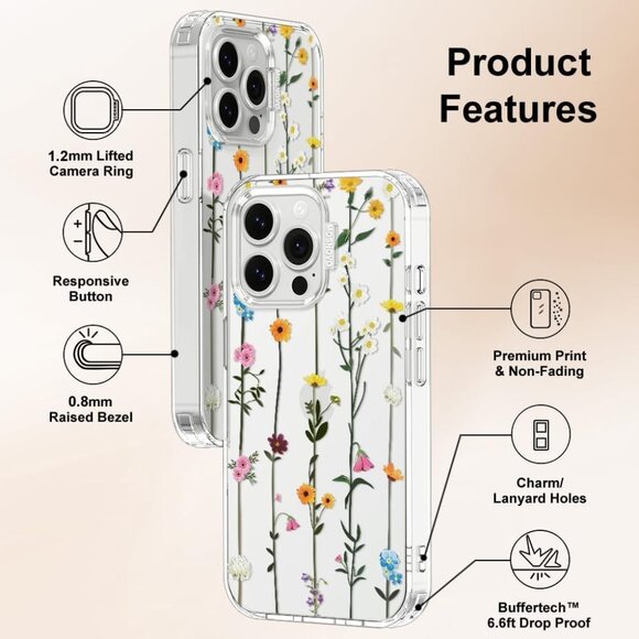 NEW Mosnovo Wild Flowers Case for iPhone 13 Pro Max 6.6ft Military Grade Drop - Picture 6 of 6